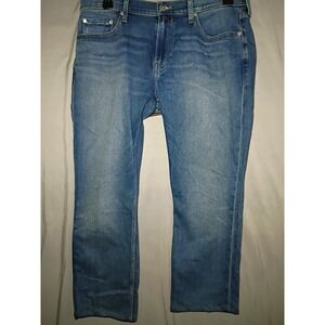 Paige Jeans Mens 34x27 Blue Federal Slim Straight Stretch 5 Pocket Denim